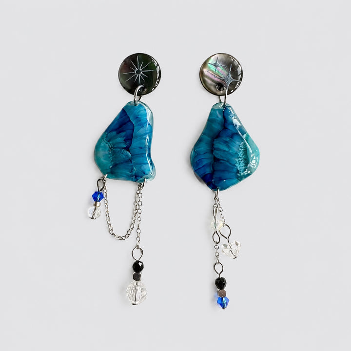 ASC-001 Hidden Tension handmade resin art jewelry by Artist Jun from the Asymmetric Compositions collection